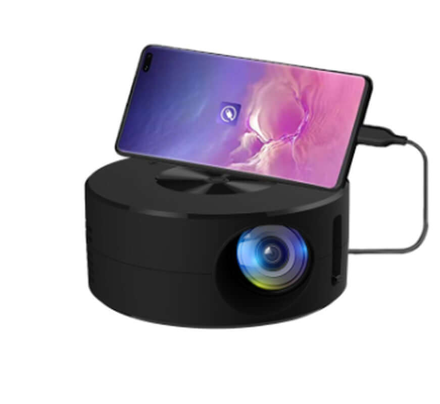 Smart Projector Wifi Portable Home Theater displaying smartphone connection and vibrant image projection.