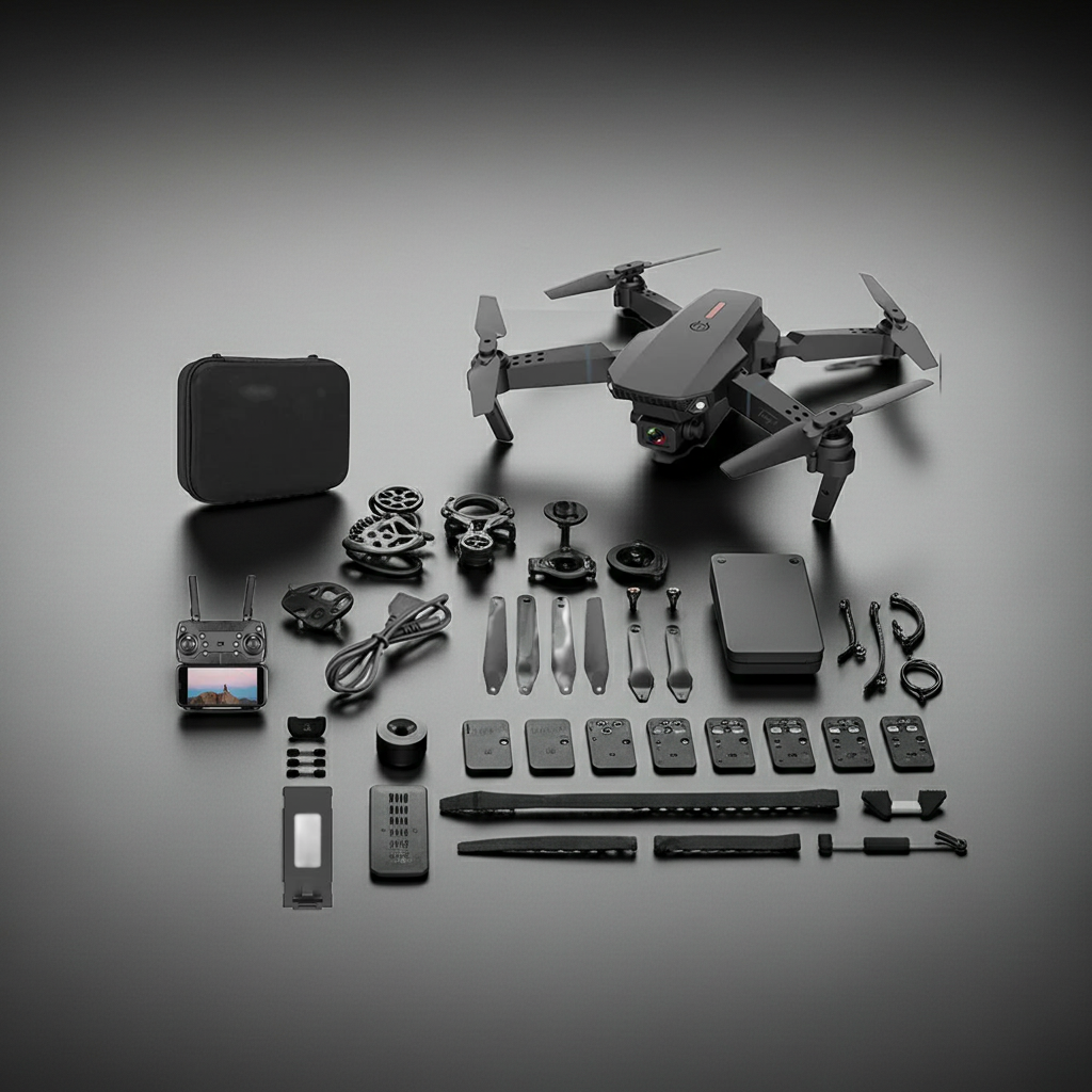 E88 Pro Foldable Quadcopter Drone - WIFI FPV, HD 4K Camera, Altitude Hold - Garnet Electronics