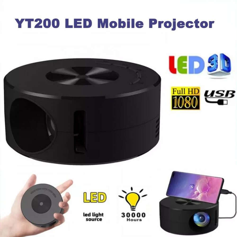 Smart Projector Wifi Portable Home Theater YT200 LED Mobile Projector with Full HD 1080 and USB connectivity